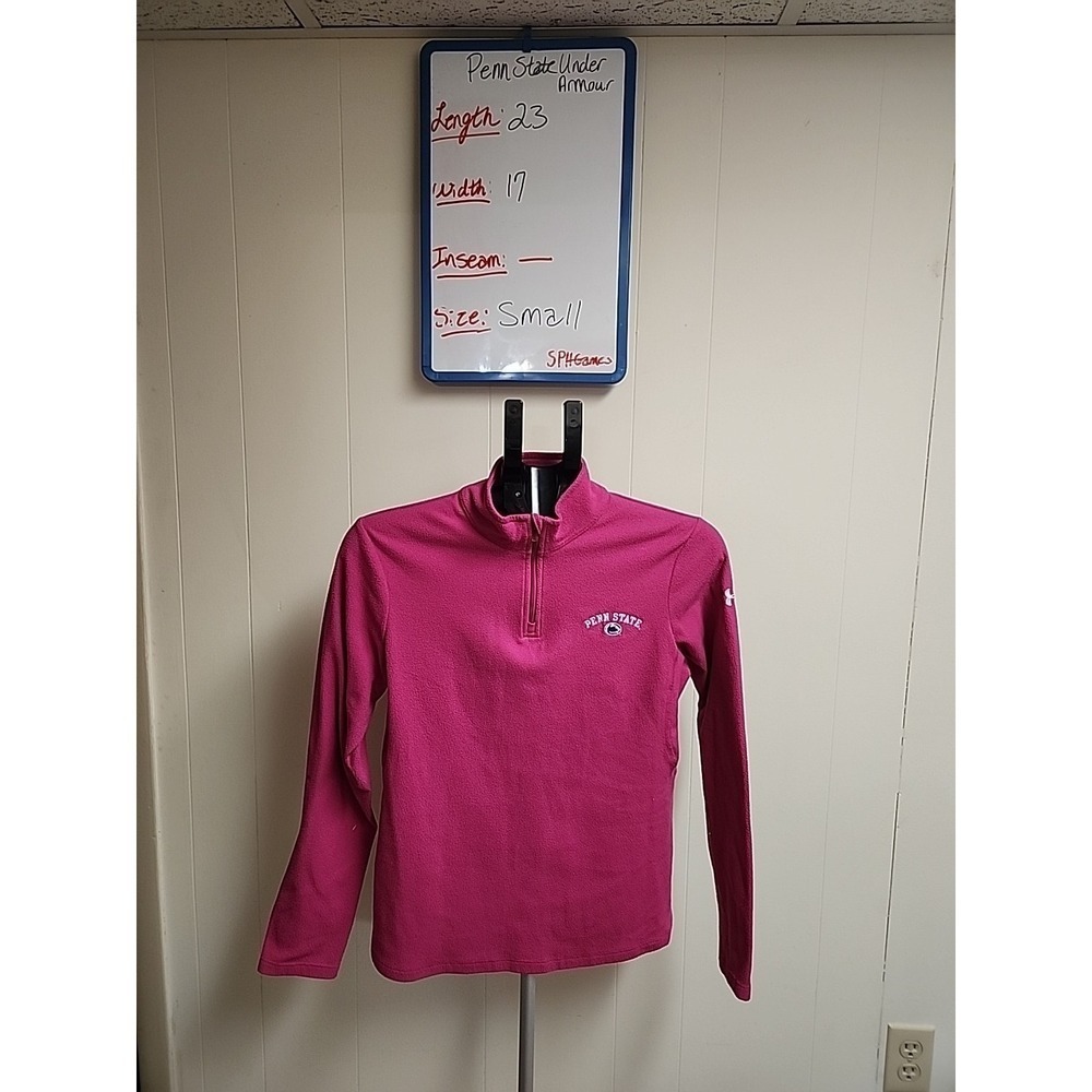 Under Armour Pink Fleece Quater Zip Long Sleeve Women's Size small Penn State